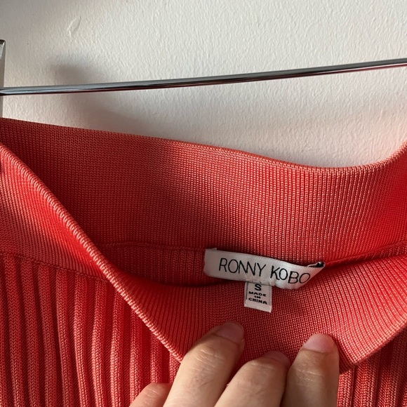 Ronny KOBO Coral Ribbed Asymmetrical Skirt - Picture 6 of 9